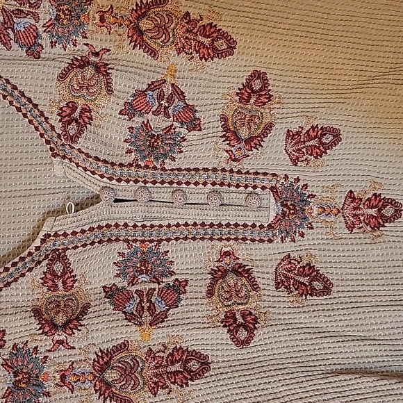 Sundance Waffle Knit Embroidered Henley - Picture 2 of 5